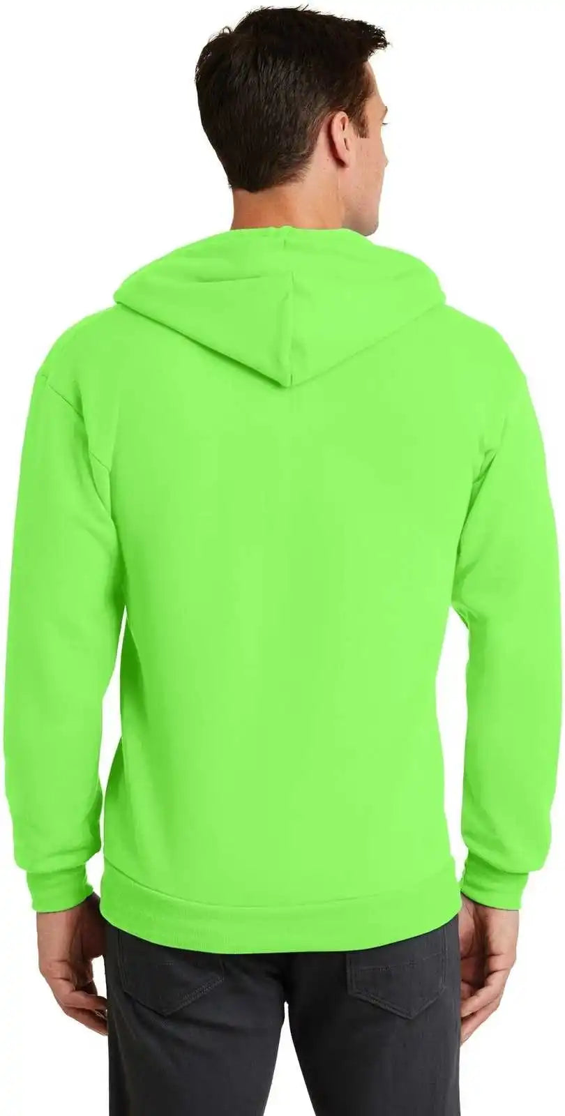 Port & Company Pc78zh Core Fleece Full-zip Hooded Sweatshirt - Neon Green