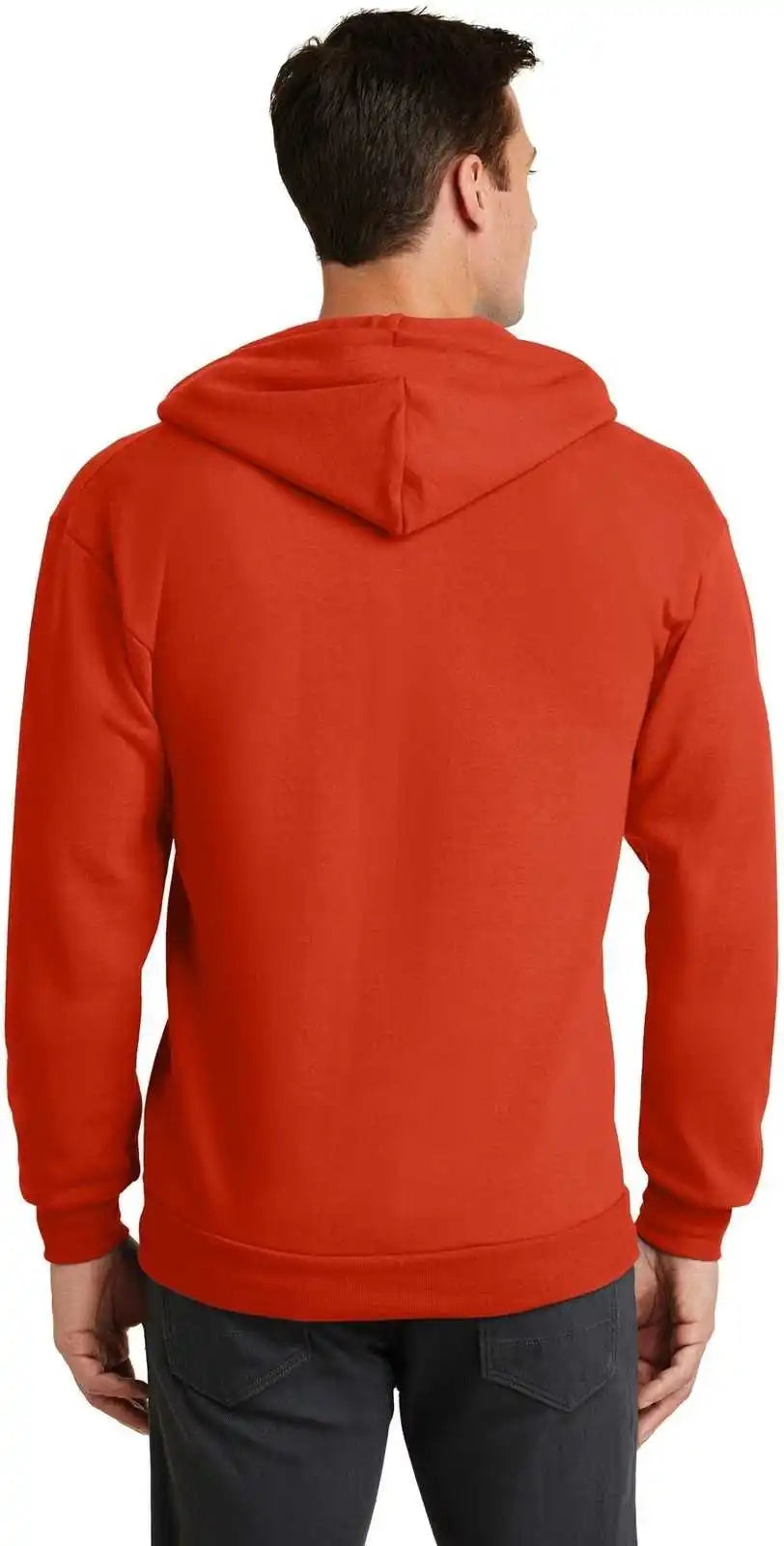 Port &amp; Company Pc78zh Core Fleece Full Zip Hooded Sweatshirt Orange