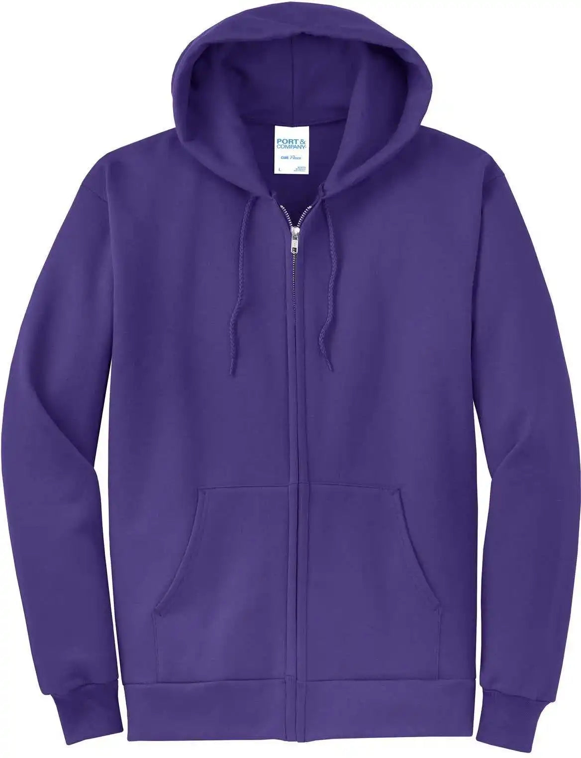 Port &amp; Company Pc78zh Core Fleece Full-zip Hooded Sweatshirt - Purple