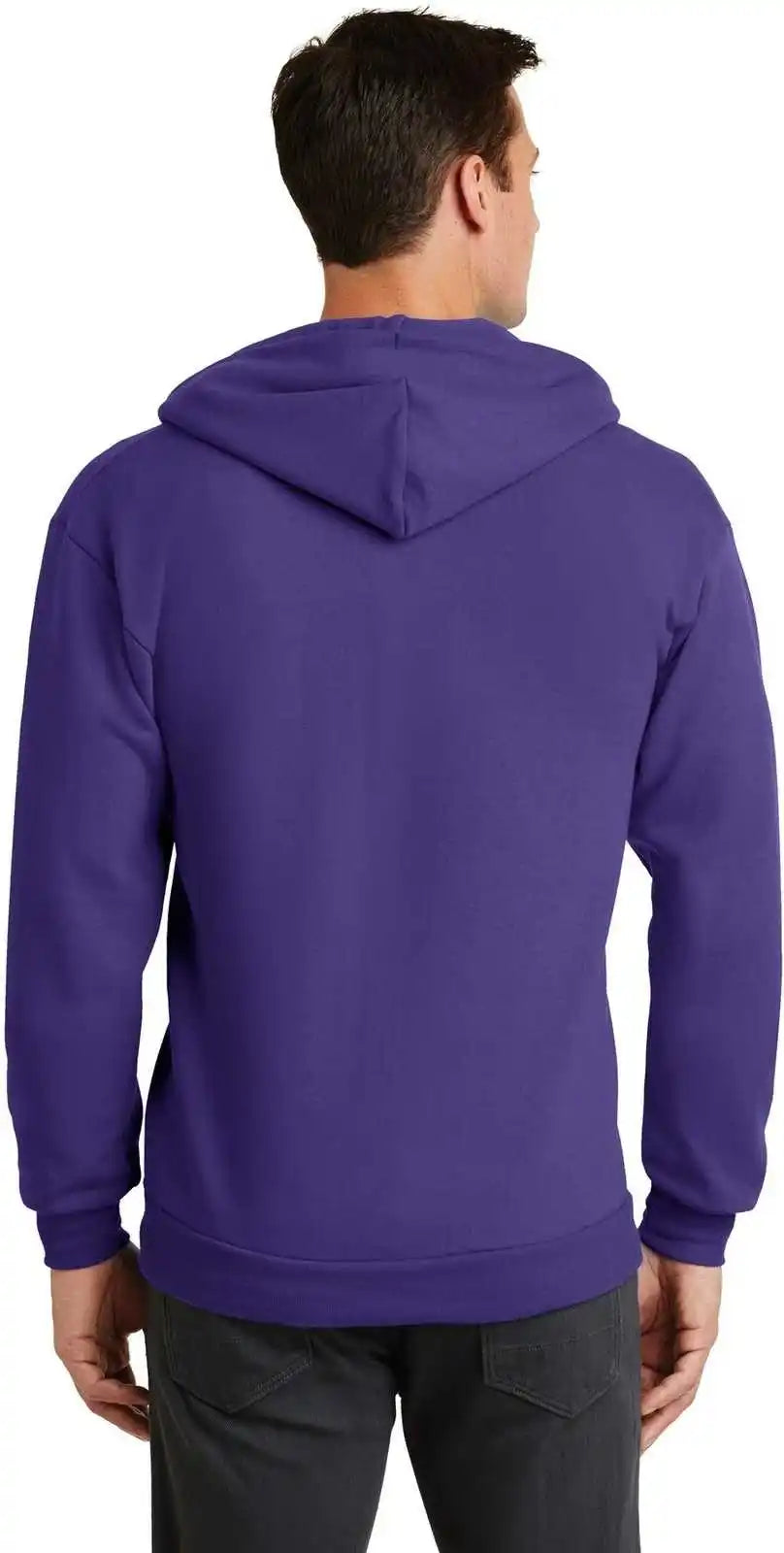 Port & Company Pc78zh Core Fleece Full-zip Hooded Sweatshirt - Purple