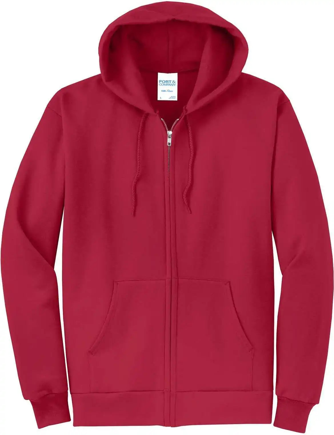 Port &amp; Company Pc78zh Core Fleece Full Zip Hooded Sweatshirt Red