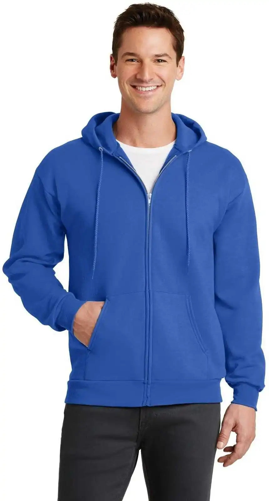 Port & Company Pc78zh Core Fleece Full Zip Hooded Sweatshirt Royal