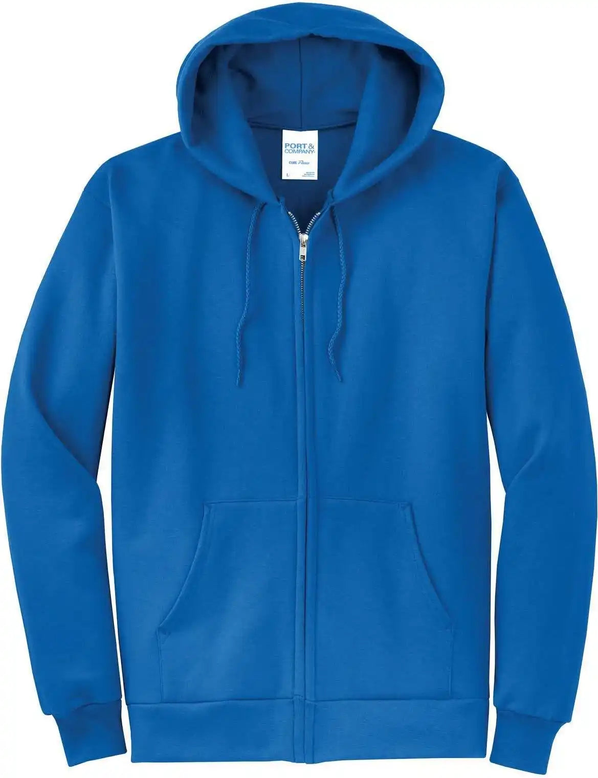 Port &amp; Company Pc78zh Core Fleece Full Zip Hooded Sweatshirt Royal