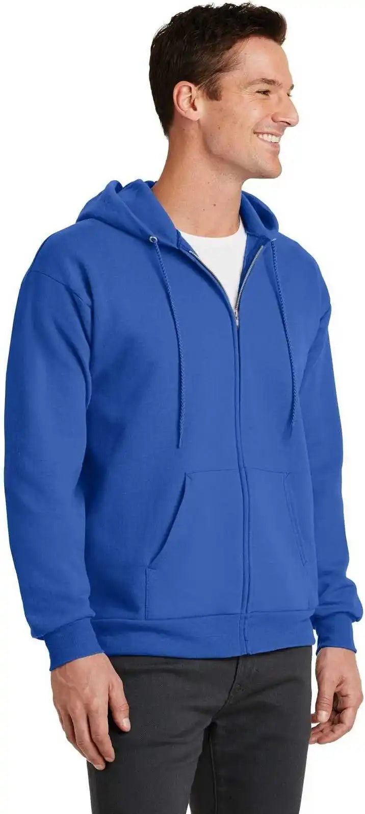 Port &amp; Company Pc78zh Core Fleece Full Zip Hooded Sweatshirt Royal