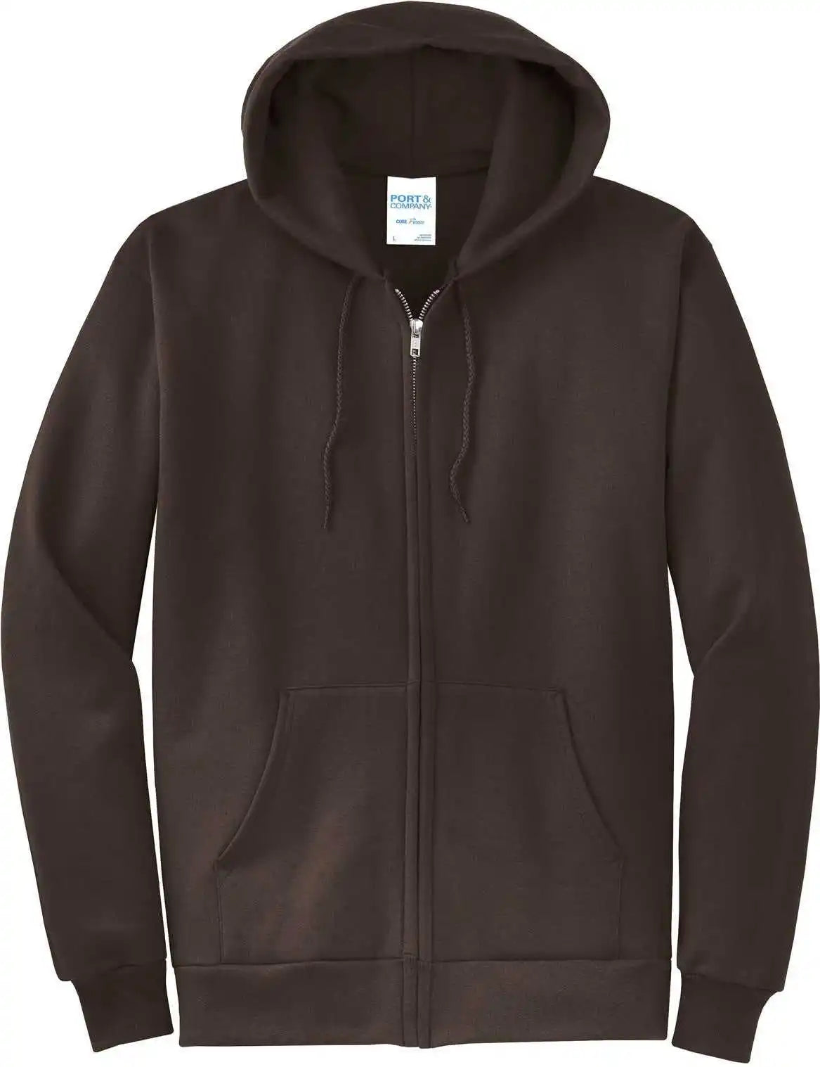 Port & Company Pc78zh Core Fleece Fullzip Hooded Sweatshirt - Dkchoc/brn