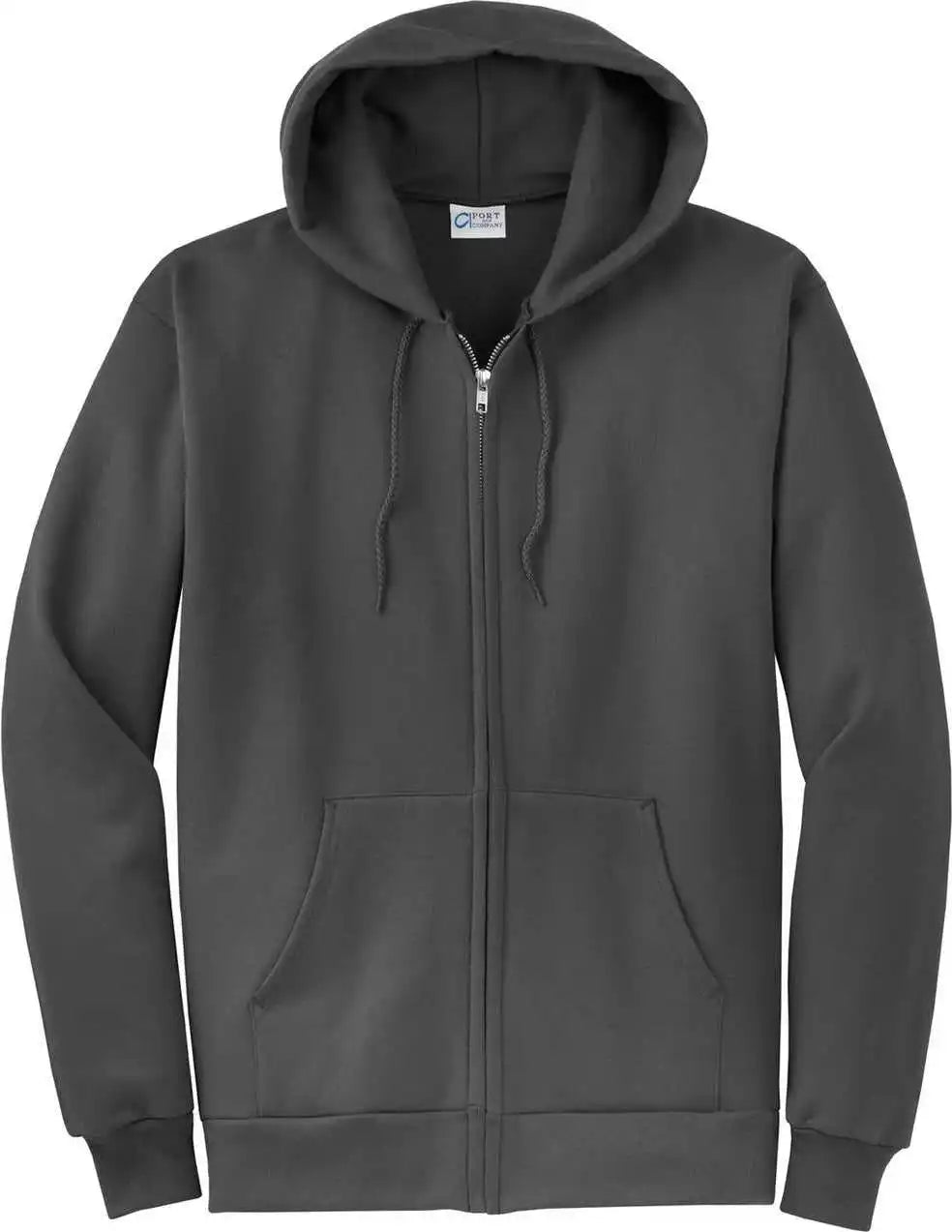 Port &amp; Company Pc78zh Core Fleece Fullzip Hooded Sweatshirt - Charcoal