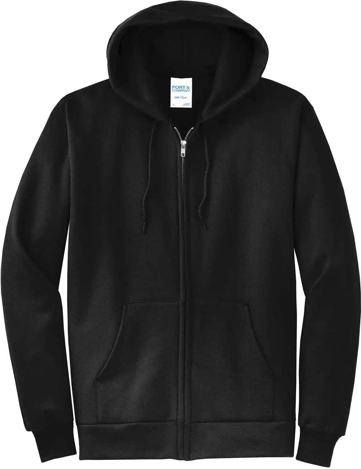 Port &amp; Company Pc78zh Core Fleece Fullzip Hooded Sweatshirt - Jet Black