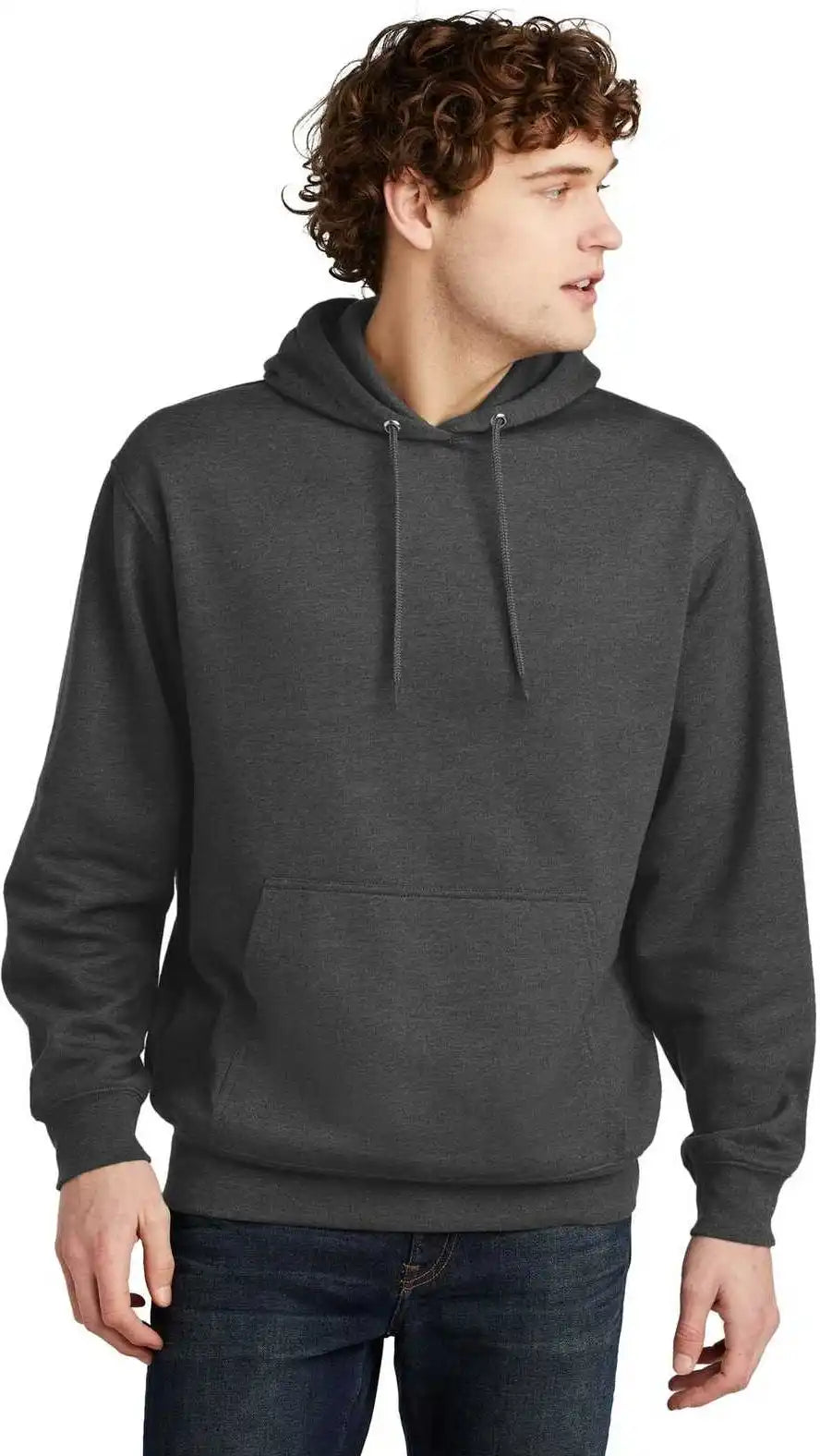 Port & Company Pc79h Fleece Pullover Hooded Sweatshirt - Dark Heather Gray