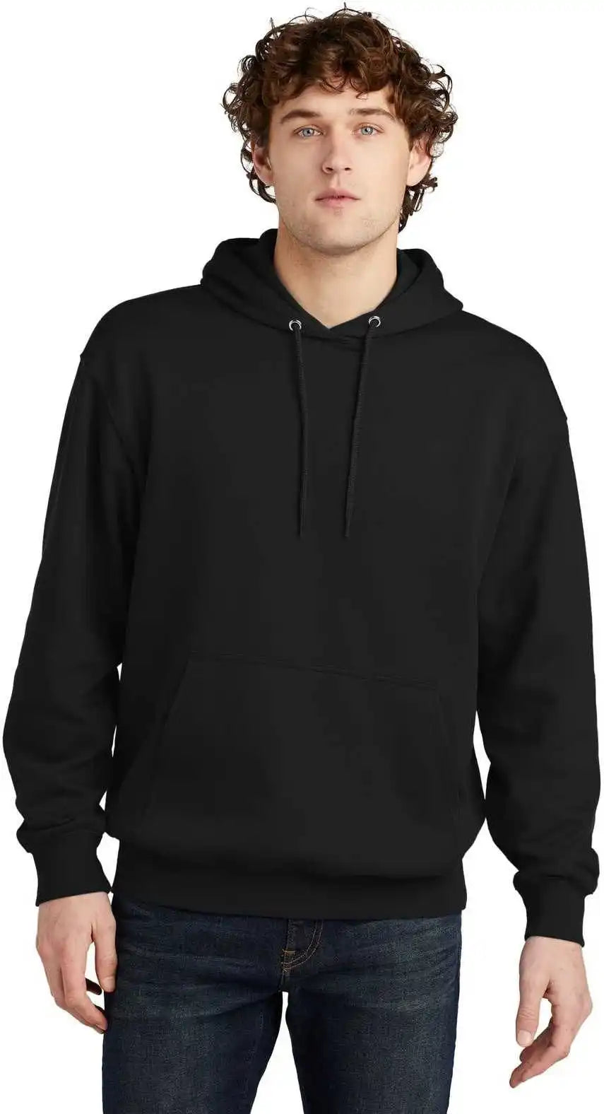 Port &amp; Company Pc79h Fleece Pullover Hooded Sweatshirt - Jet Black