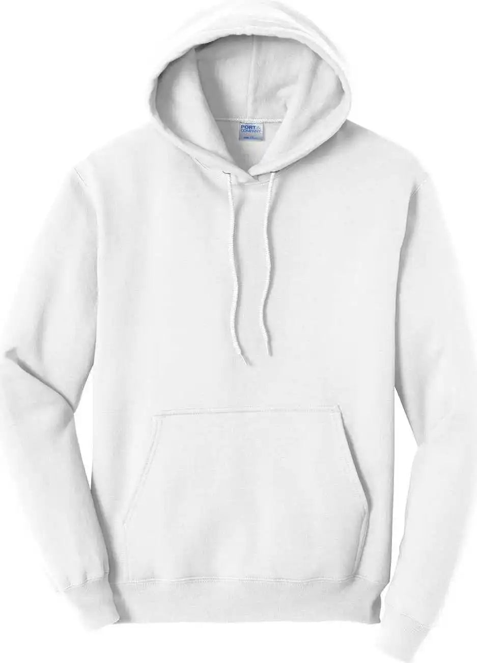 Port &amp; Company Pc79h Fleece Pullover Hooded Sweatshirt - White