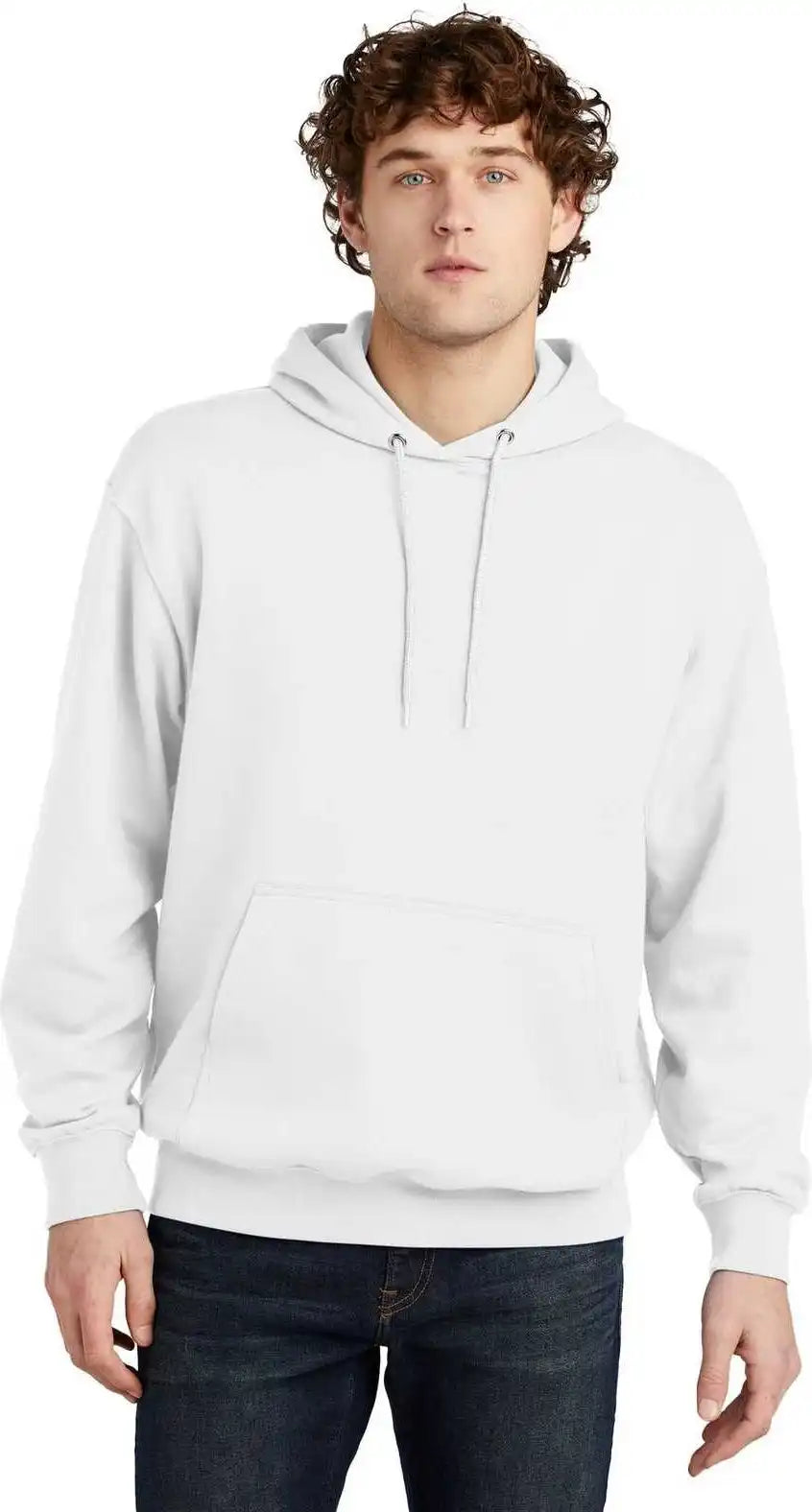 Port &amp; Company Pc79h Fleece Pullover Hooded Sweatshirt - White
