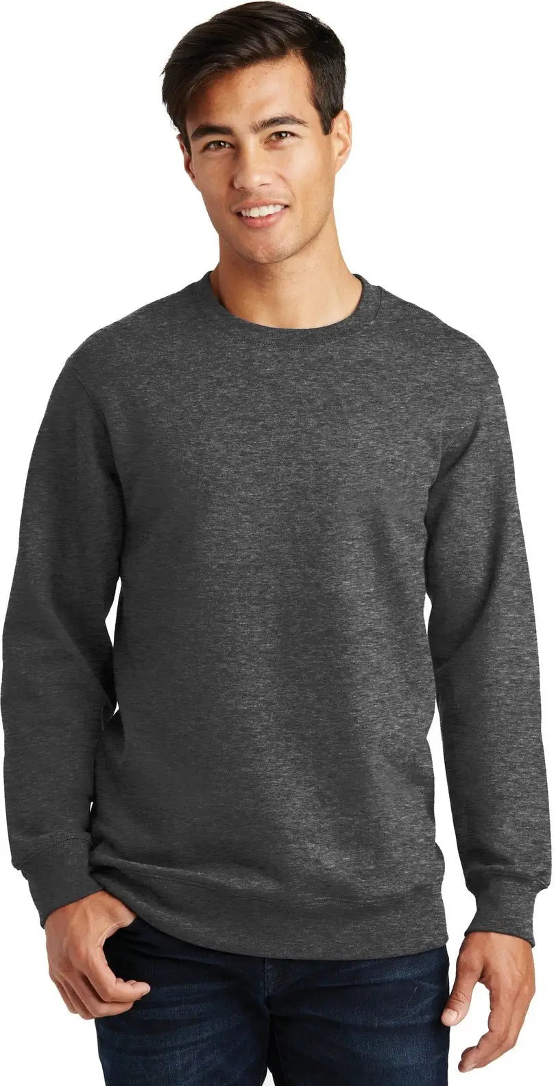 Port & Company Pc850 co Fan Favorite Fleece Crewneck Sweatshirt - Dark Heather Gray - Adult Xs