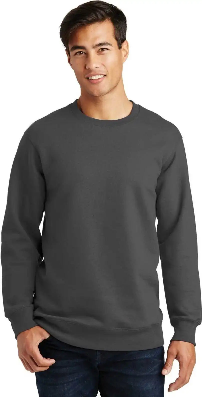 Port &amp; Company Pc850 Fan Favorite Fleece Crewneck Sweatshirt Charcoal