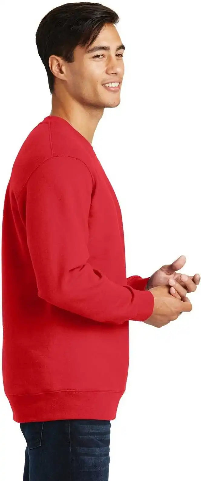 Port &amp; Company Pc850 Fan Favorite Fleece Crewneck Sweatshirt Bright Red