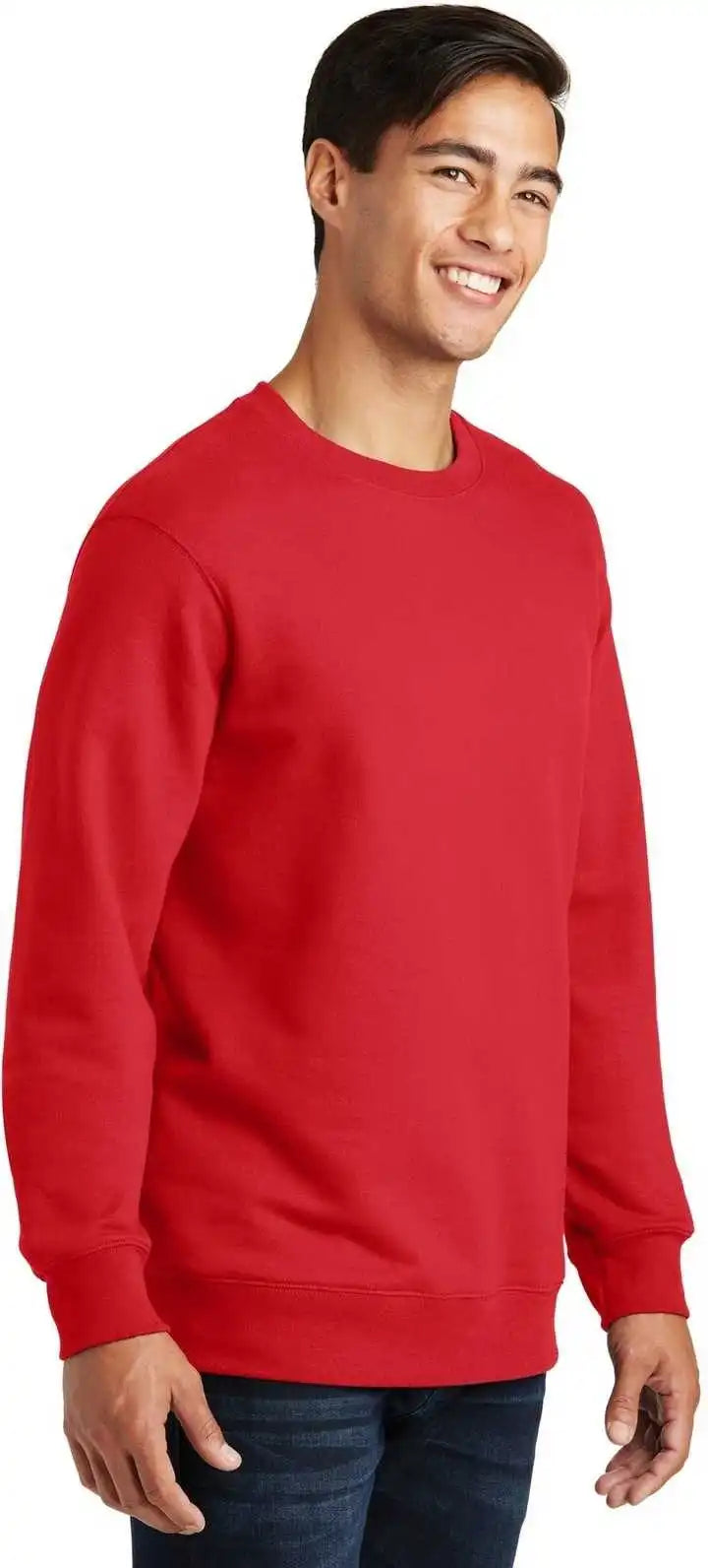 Port &amp; Company Pc850 Fan Favorite Fleece Crewneck Sweatshirt Bright Red