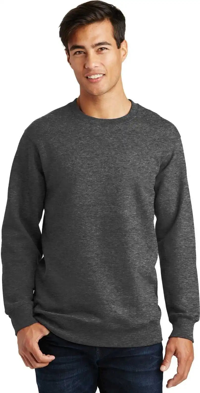 Port &amp; Company Pc850 Fan Favorite Fleece Crewneck Sweatshirt Dark Heather Gray