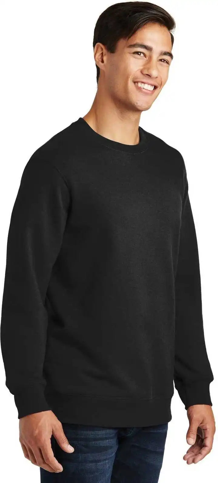 Port &amp; Company Pc850 Fan Favorite Fleece Crewneck Sweatshirt Jet Black