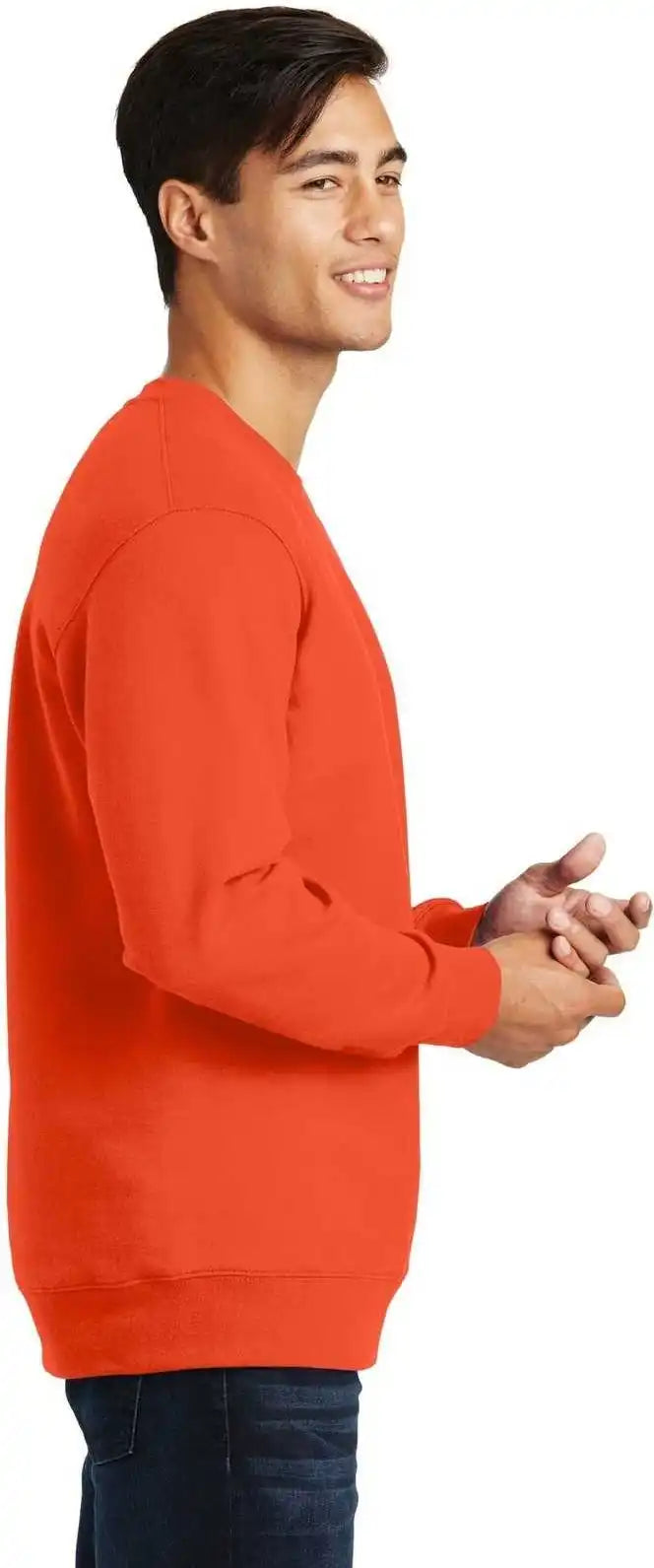 Port &amp; Company Pc850 Fan Favorite Fleece Crewneck Sweatshirt Orange