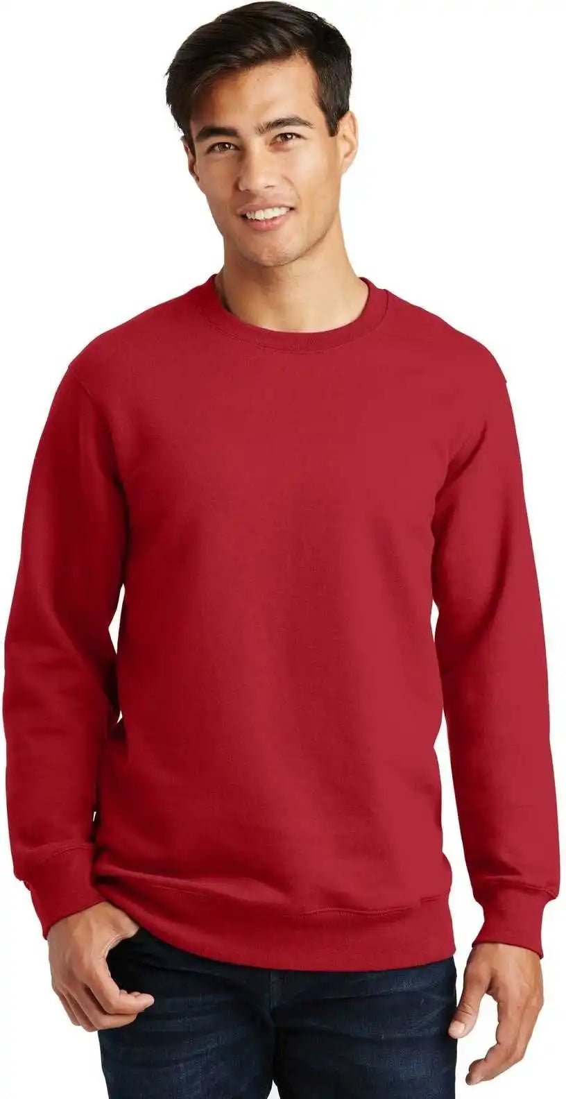 Port &amp; Company Pc850 Fan Favorite Fleece Crewneck Sweatshirt Team Cardinal