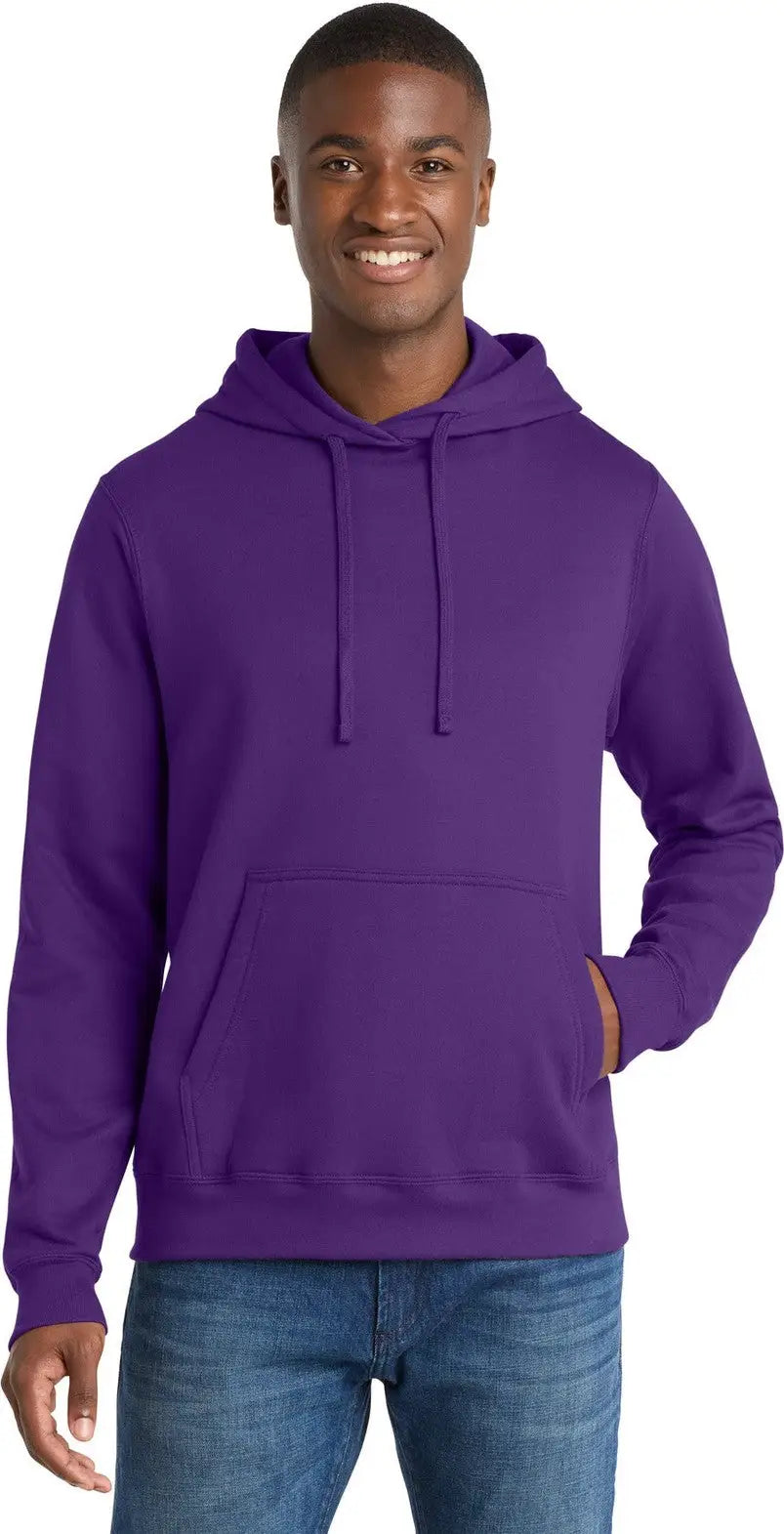 Port & Company Pc850h co Fan Favorite Fleece Pullover Hooded Sweatshirt - Team Purple