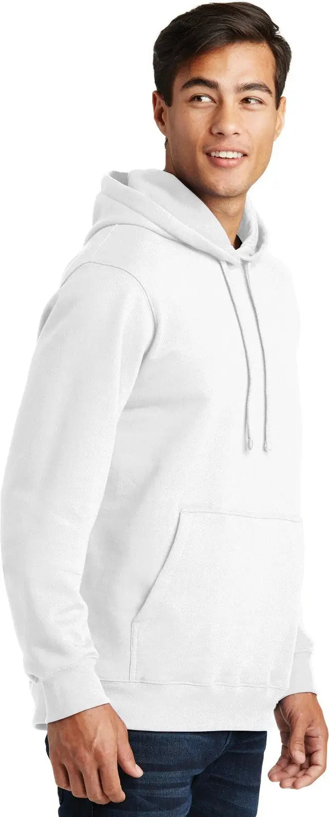 Port & Company Pc850h co Fan Favorite Fleece Pullover Hooded Sweatshirt - White