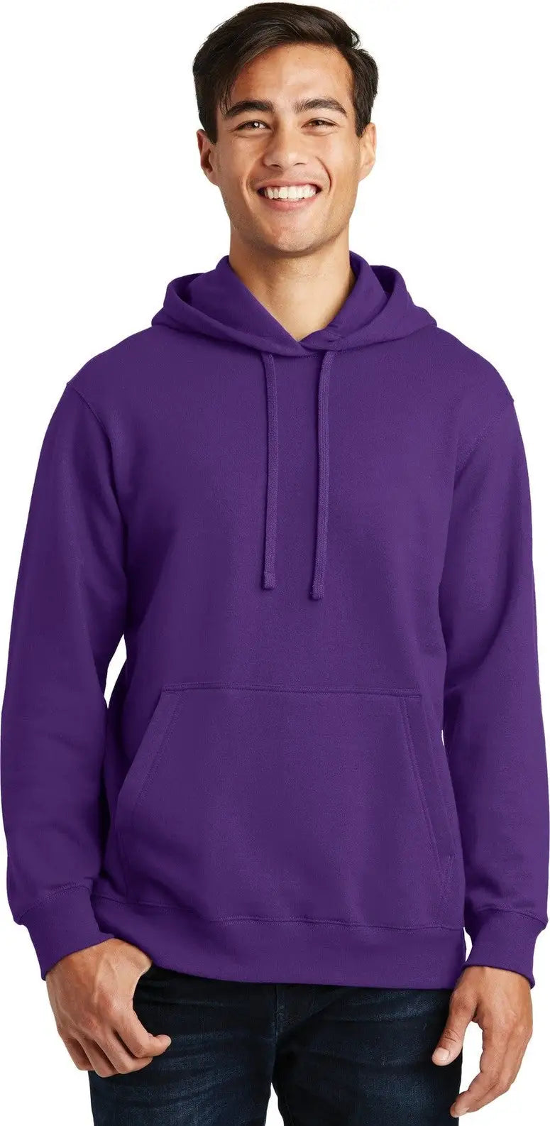 Port & Company Pc850h co Fan Favorite Fleece Pullover Hooded Sweatshirt - Team Purple - Adult Xs