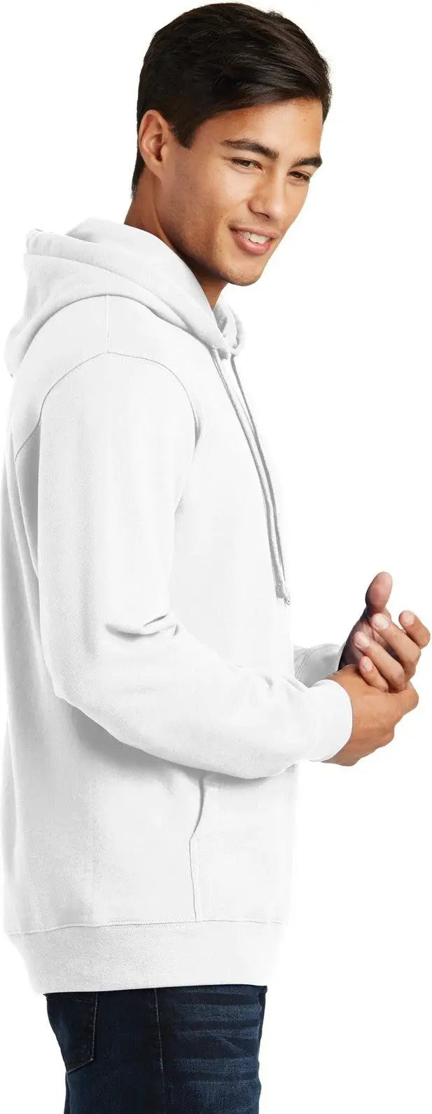 Port & Company Pc850h co Fan Favorite Fleece Pullover Hooded Sweatshirt - White
