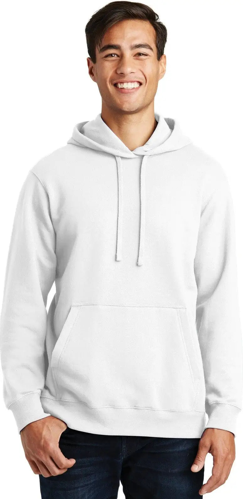 Port & Company Pc850h co Fan Favorite Fleece Pullover Hooded Sweatshirt - White - Adult Xs