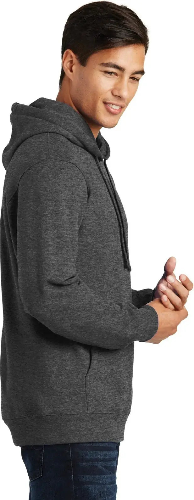 Port & Company Pc850h co Fan Favorite Fleece Pullover Hooded Sweatshirt - Dark Heather Gray