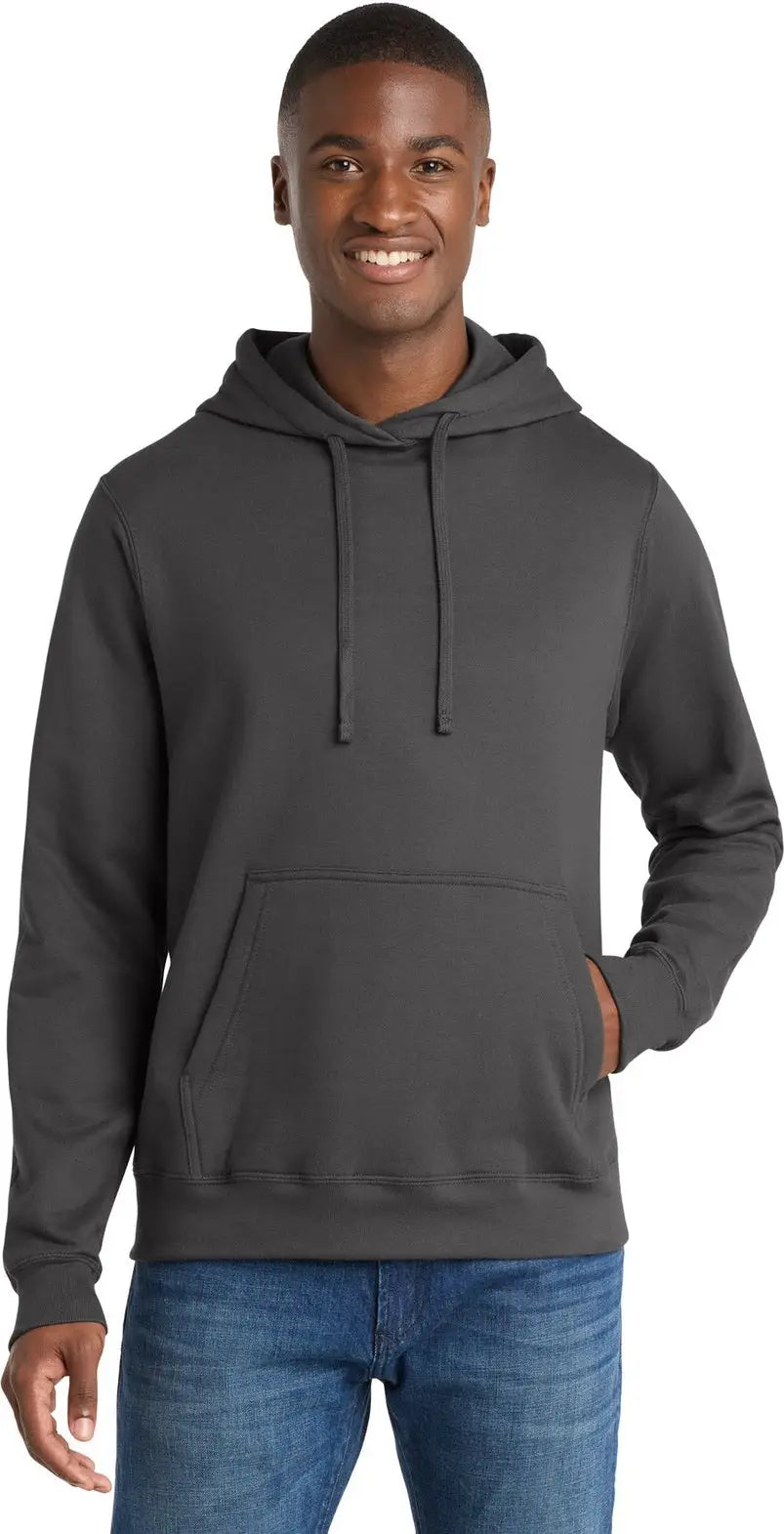 Port & Company Pc850h co Fan Favorite Fleece Pullover Hooded Sweatshirt - Charcoal