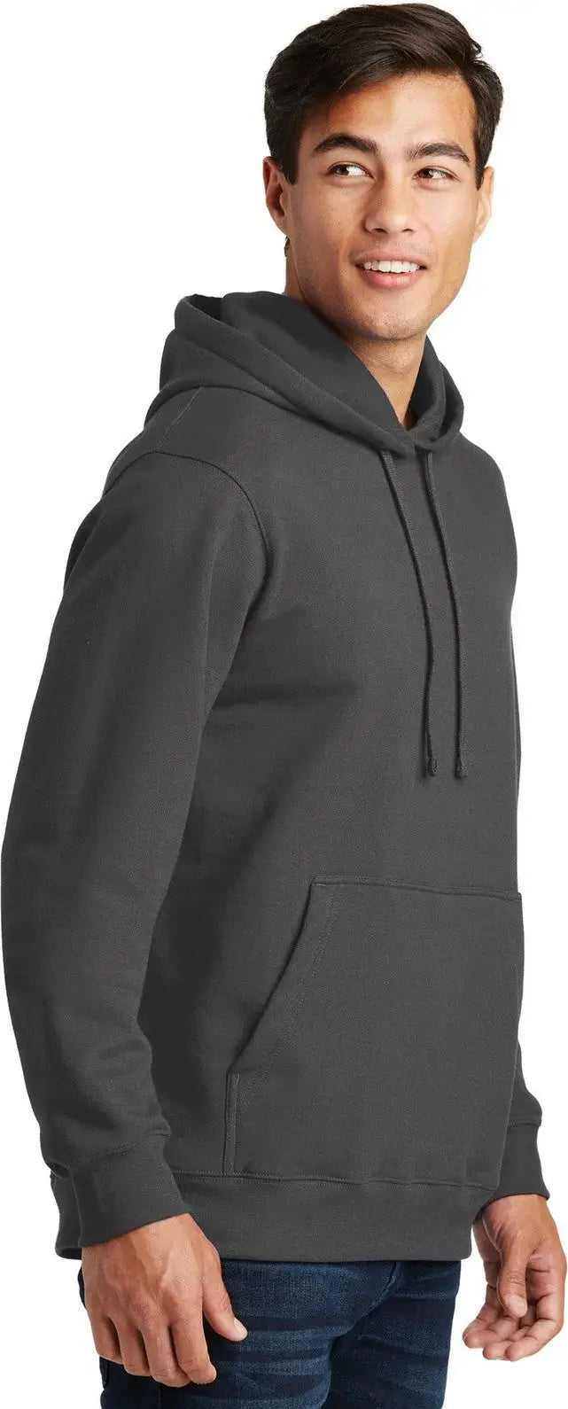Port & Company Pc850h co Fan Favorite Fleece Pullover Hooded Sweatshirt - Charcoal