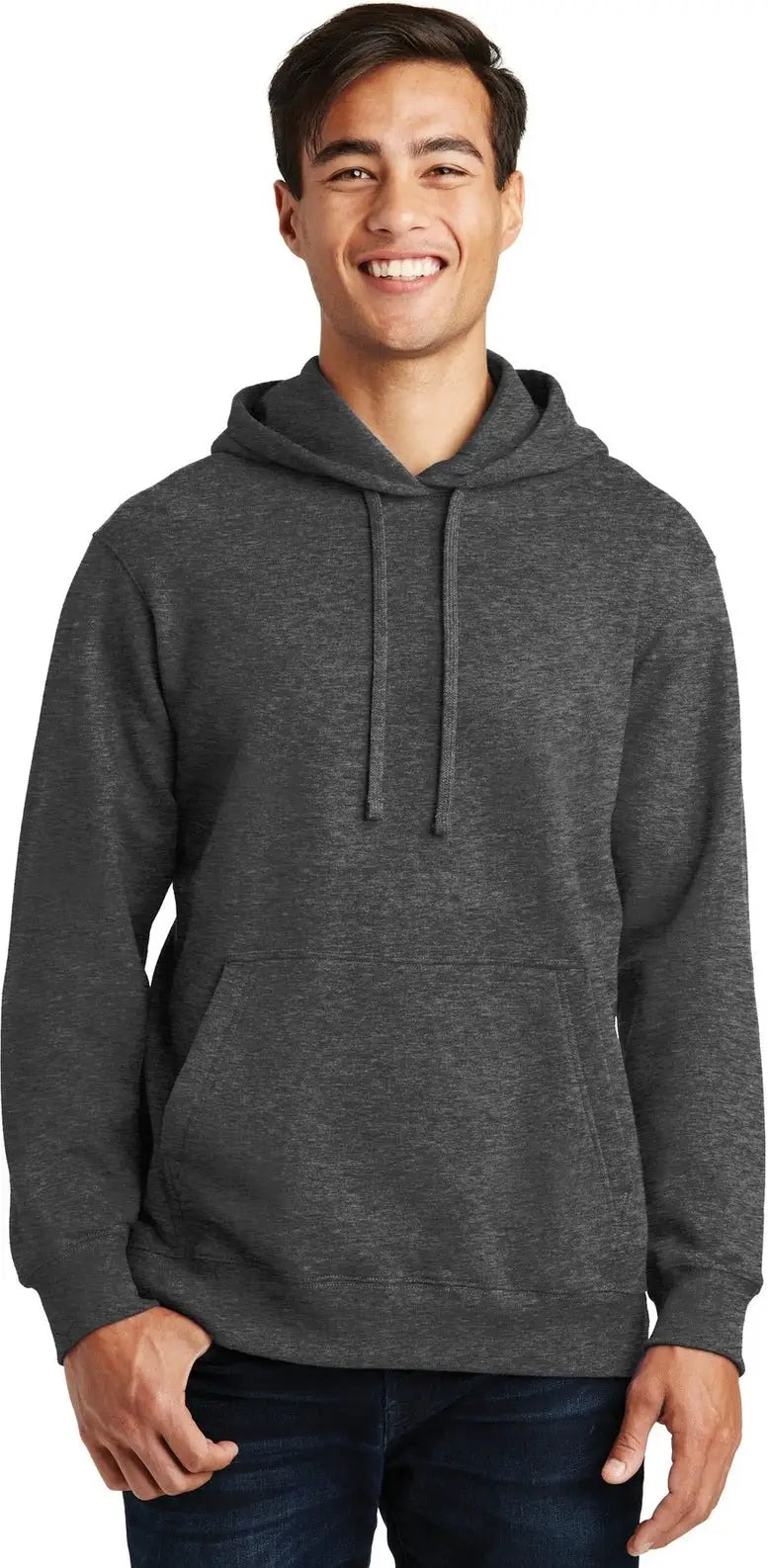 Port & Company Pc850h co Fan Favorite Fleece Pullover Hooded Sweatshirt - Dark Heather Gray - Adult Xs
