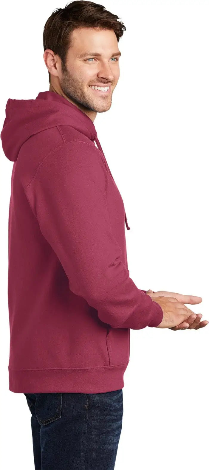 Port & Company Pc850h co Fan Favorite Fleece Pullover Hooded Sweatshirt - Garnet