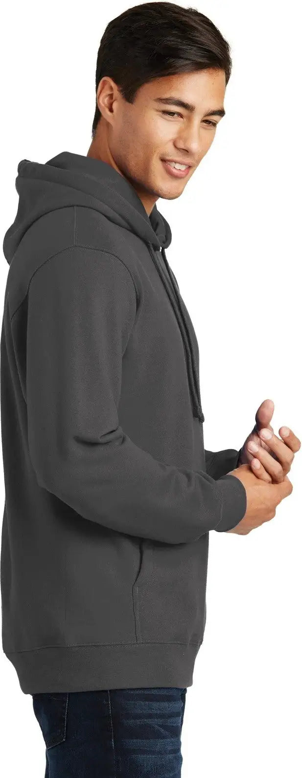 Port & Company Pc850h co Fan Favorite Fleece Pullover Hooded Sweatshirt - Charcoal