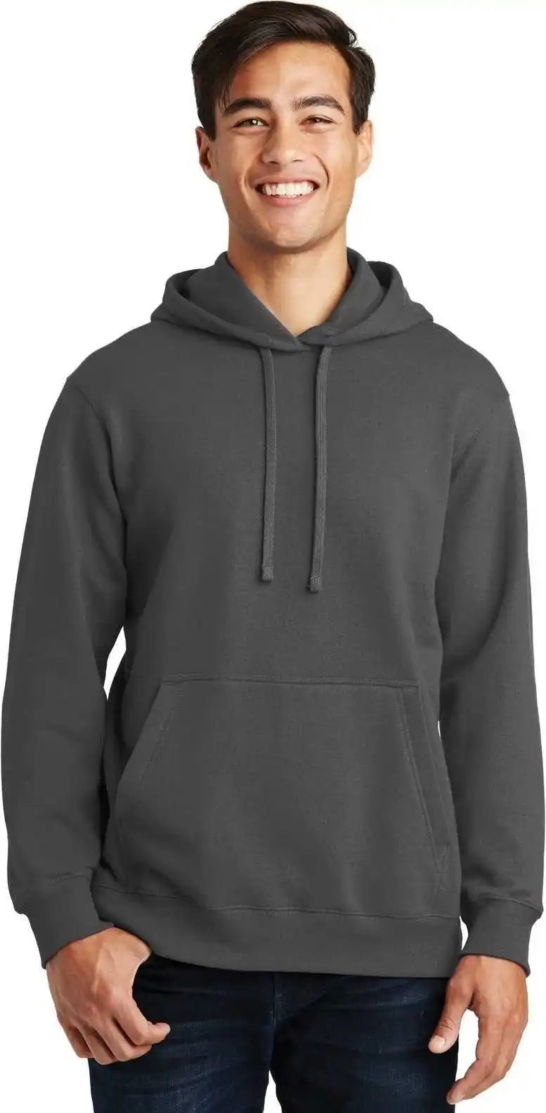 Port &amp; Company Pc850h Fan Favorite Fleece Pullover Hooded Sweatshirt Charcoal