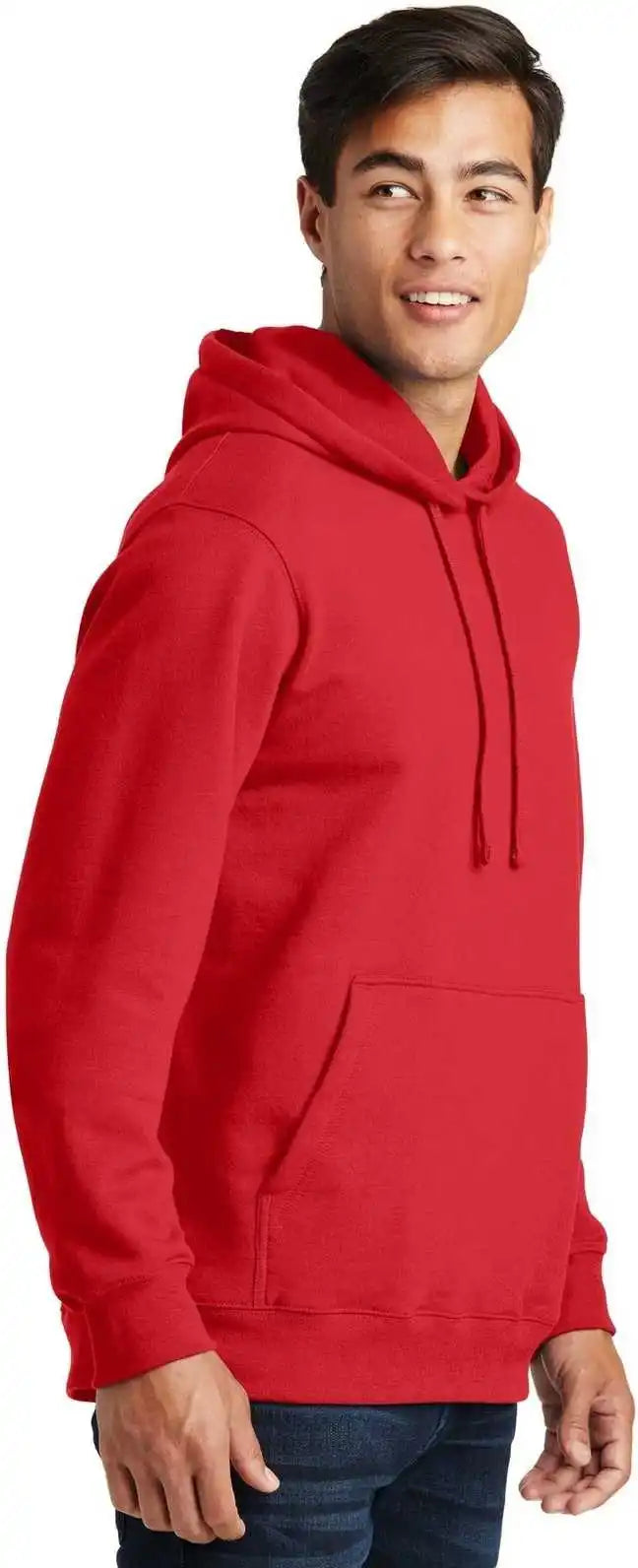Port &amp; Company Pc850h Fan Favorite Fleece Pullover Hooded Sweatshirt Bright Red