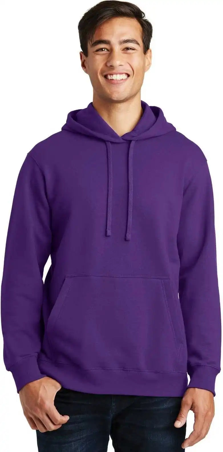 Port &amp; Company Pc850h Fan Favorite Fleece Pullover Hooded Sweatshirt Team Purple