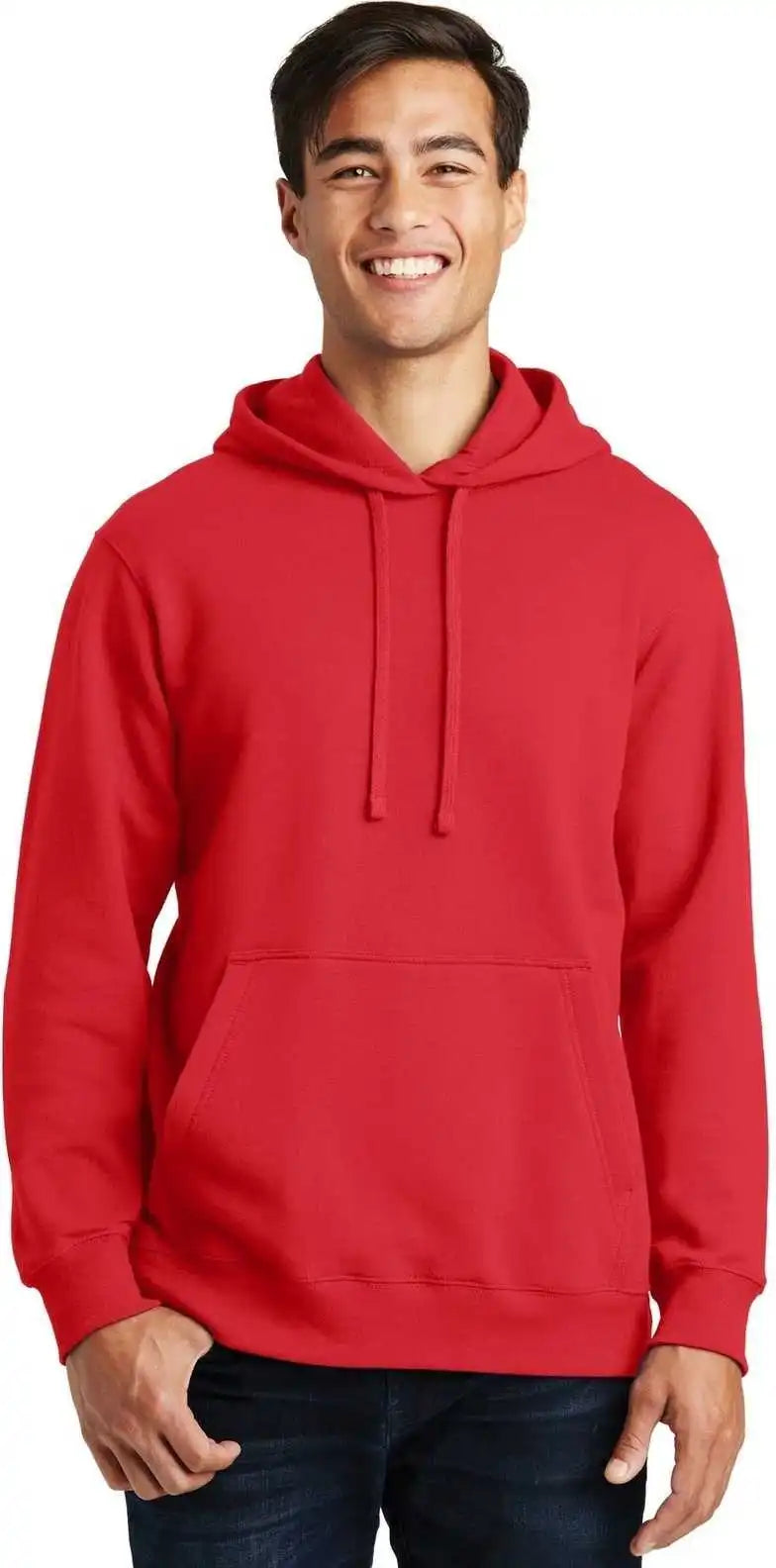 Port & Company Pc850h Fan Favorite Fleece Pullover Hooded Sweatshirt Bright Red