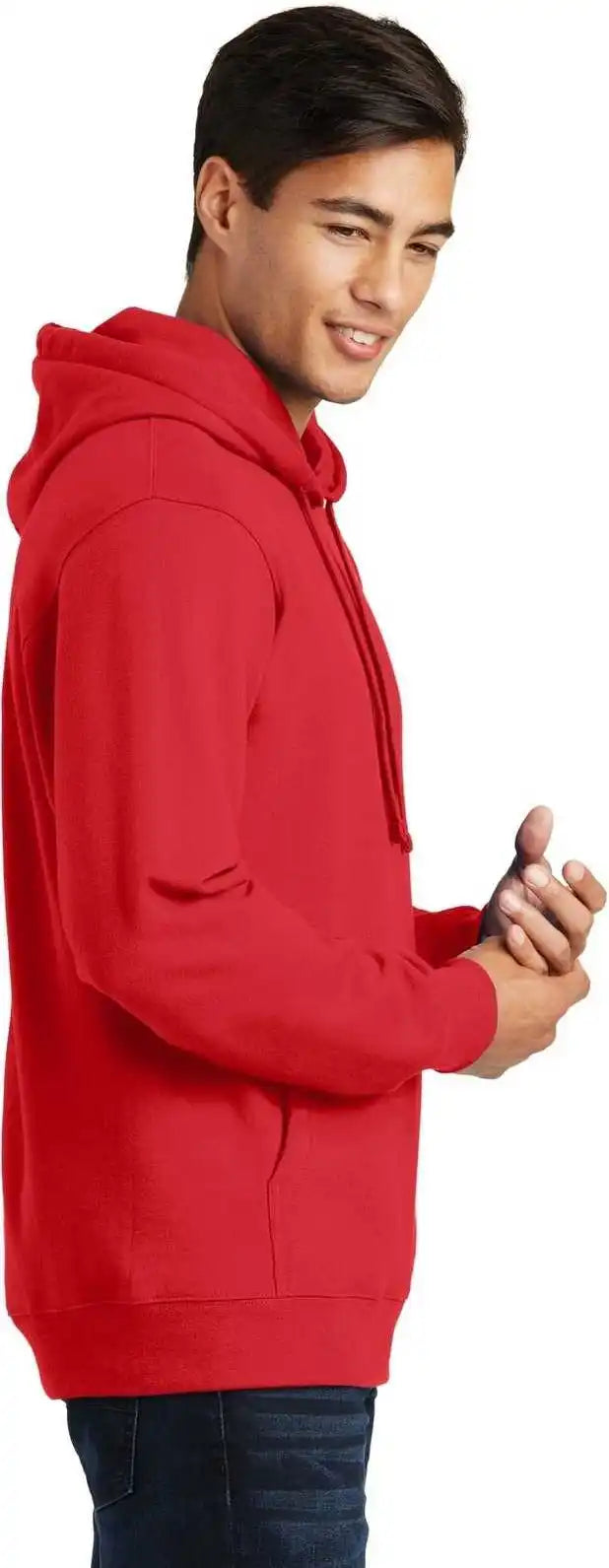 Port &amp; Company Pc850h Fan Favorite Fleece Pullover Hooded Sweatshirt Bright Red