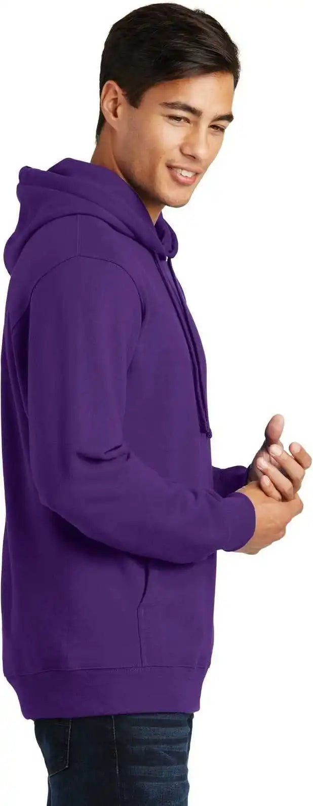 Port &amp; Company Pc850h Fan Favorite Fleece Pullover Hooded Sweatshirt Team Purple