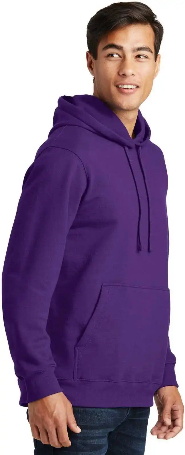 Port &amp; Company Pc850h Fan Favorite Fleece Pullover Hooded Sweatshirt Team Purple
