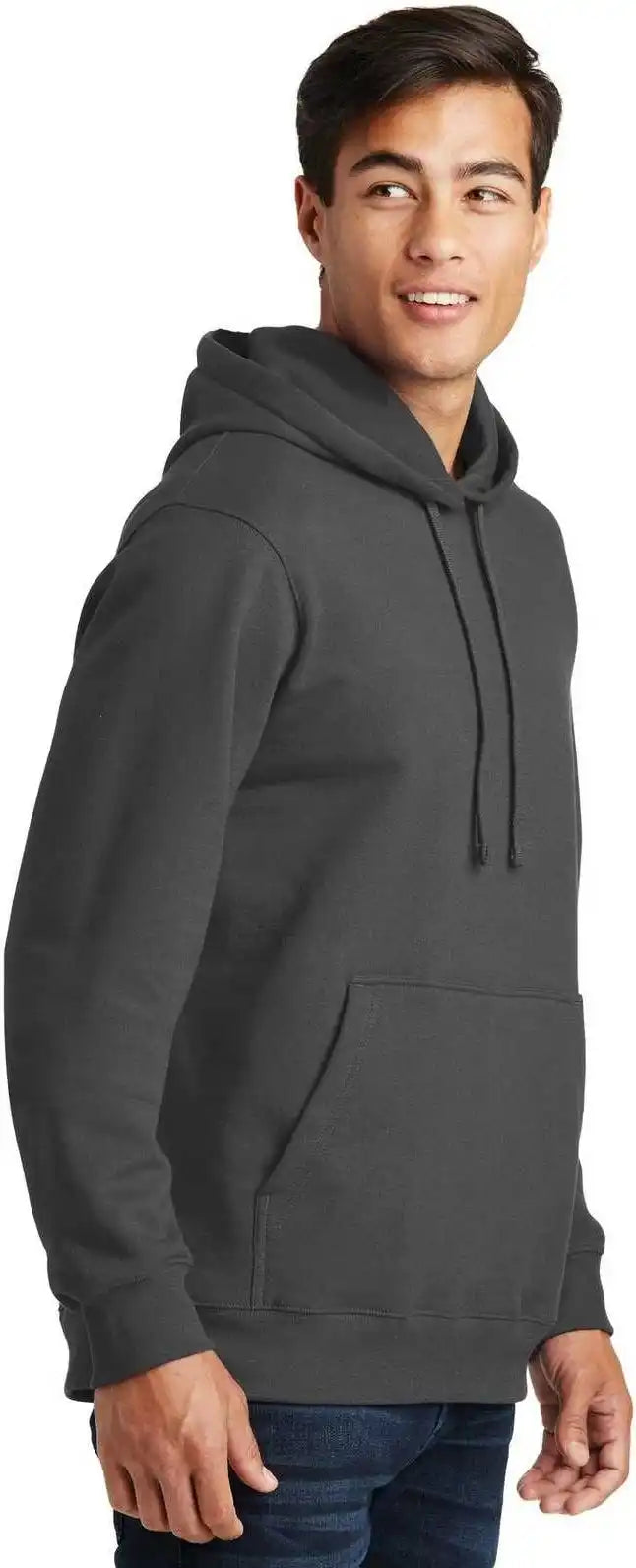 Port &amp; Company Pc850h Fan Favorite Fleece Pullover Hooded Sweatshirt Charcoal