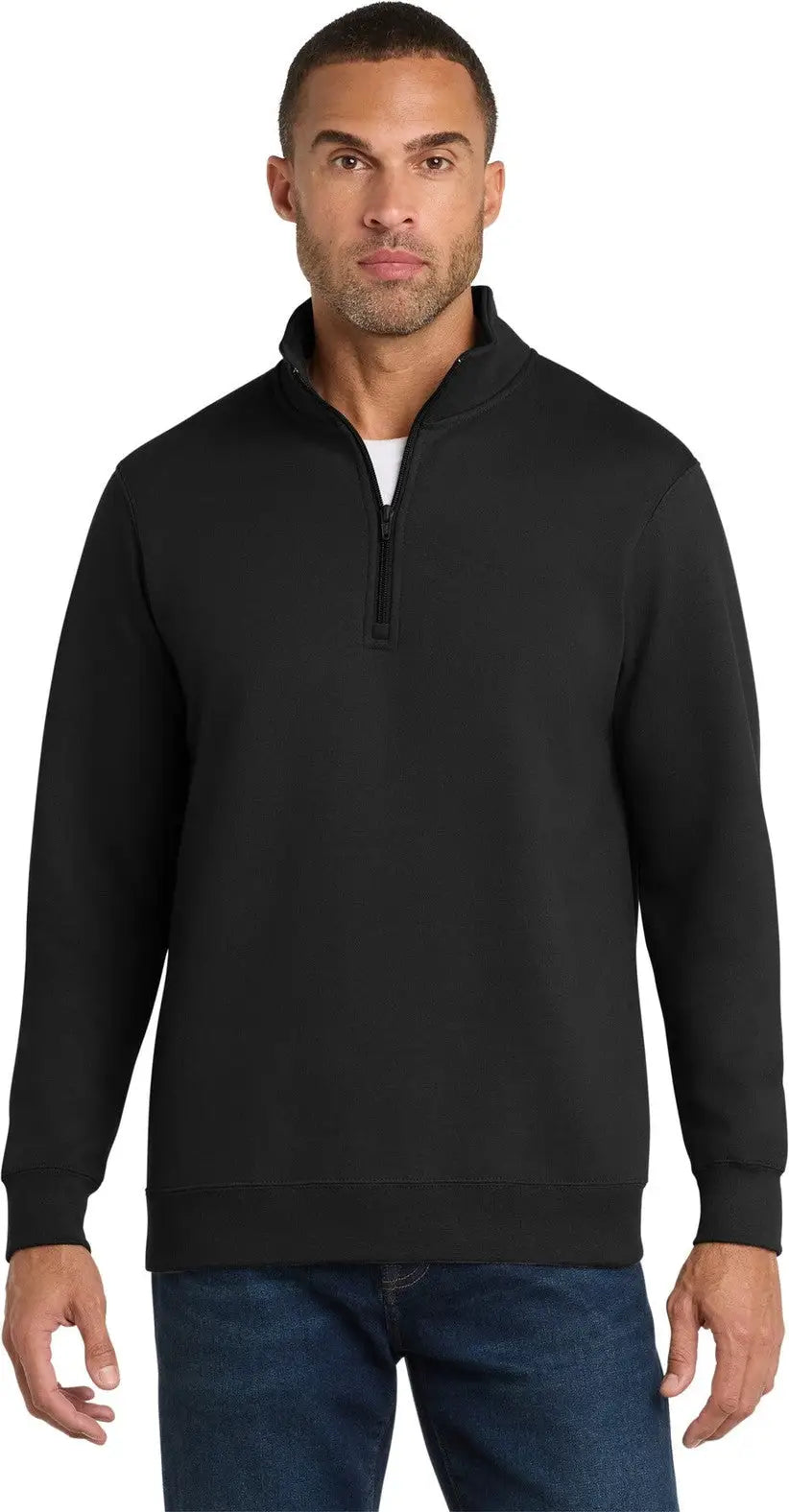 Port & Company Pc850q co Fan Favorite Fleece 1/4-zip Pullover Sweatshirt - Jet Black