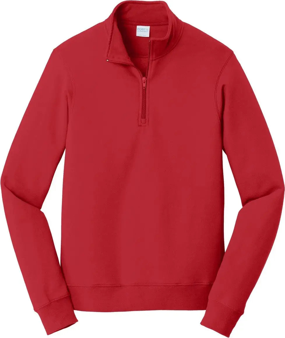 Port & Company Pc850q co Fan Favorite Fleece 1/4-zip Pullover Sweatshirt - Bright Red