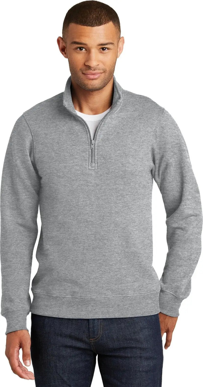 Port & Company Pc850q co Fan Favorite Fleece 1/4-zip Pullover Sweatshirt - Athletic Heather - Adult Xs