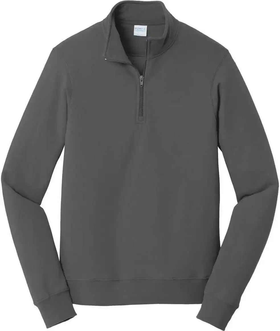 Port &amp; Company Pc850q Fan Favorite Fleece 1/4 Zip Pullover Sweatshirt Charcoal