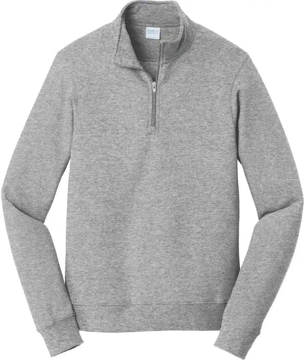 Port & Company Pc850q Fan Favorite Fleece 1/4 Zip Pullover Sweatshirt Athletic Heather