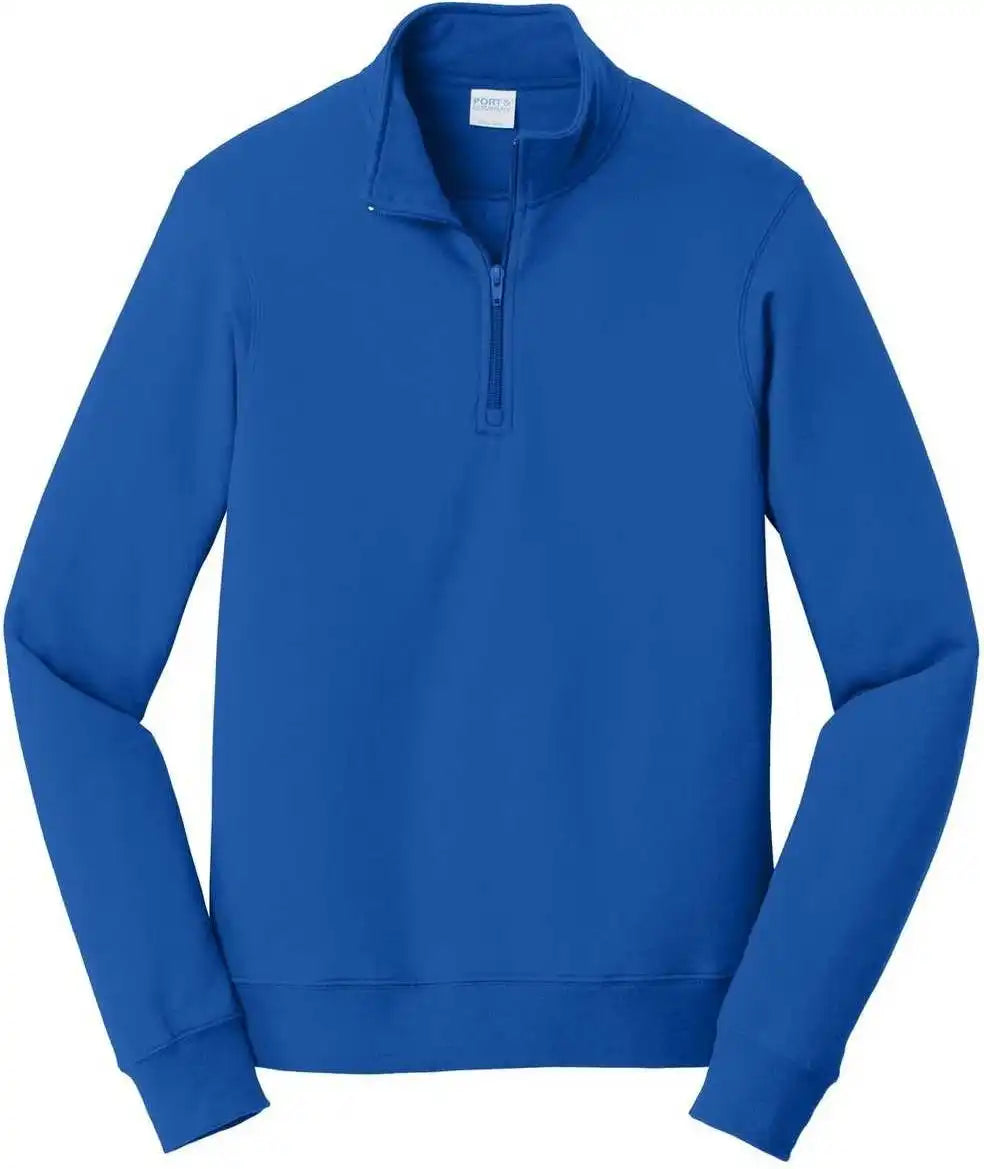 Port & Company Pc850q Fan Favorite Fleece 1/4 Zip Pullover Sweatshirt True Royal