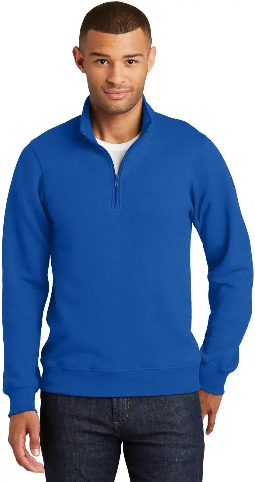 Port & Company Pc850q Fan Favorite Fleece 1/4 Zip Pullover Sweatshirt True Royal