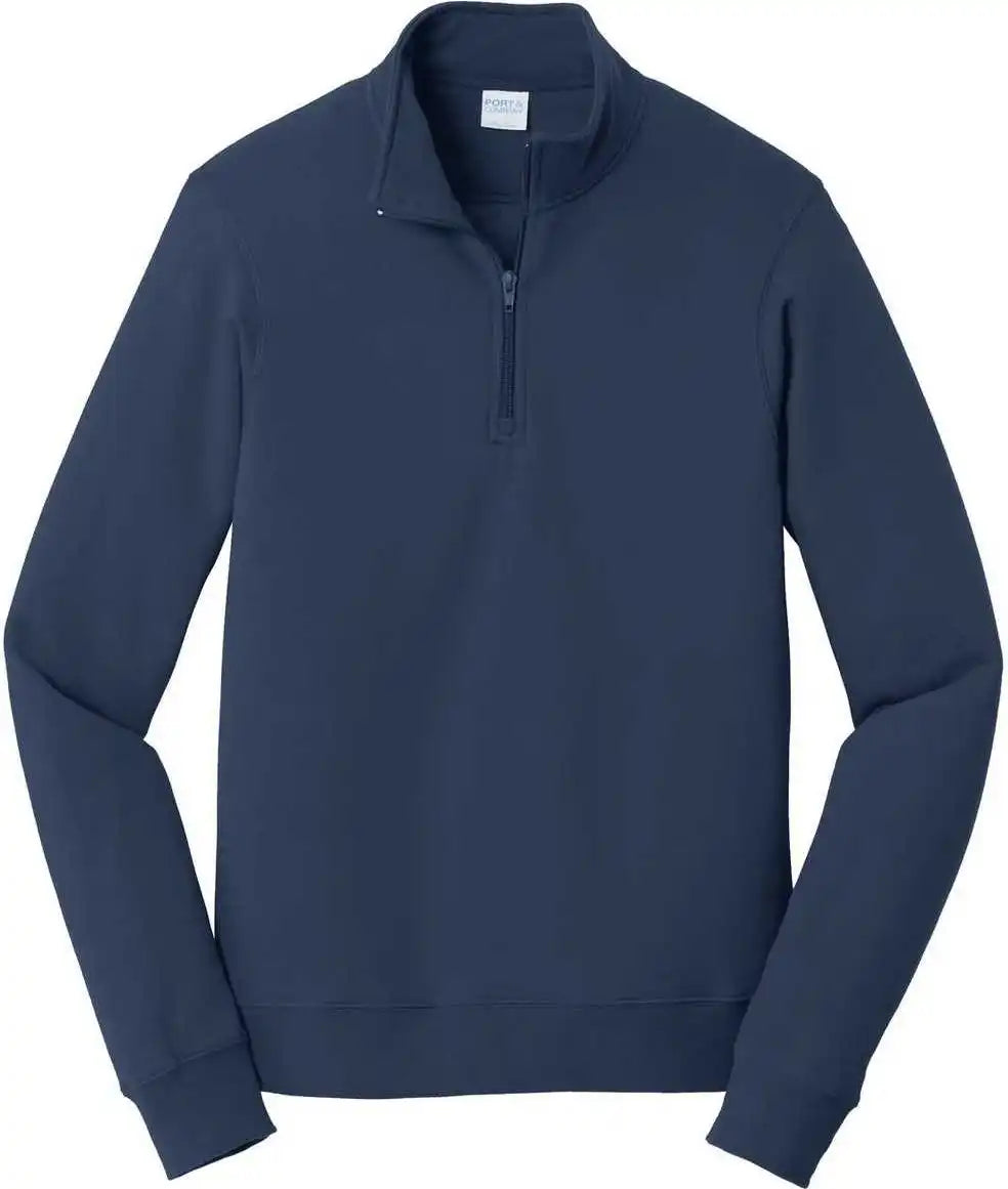Port & Company Pc850q Fan Favorite Fleece 1/4-zip Pullover Sweatshirt - Team Navy